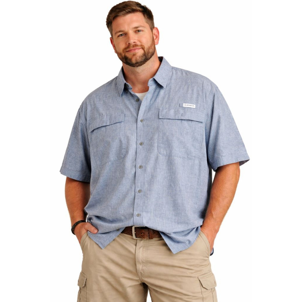 Magellan Aransas Pass Fishing Shirt 2XL Blue Vented Short Sleeve Outdoor - Picture 2 of 7